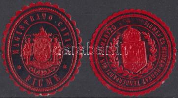 Fiume város és tengerparti kir. kormányzó 2 db klf pecsétbélyeg
