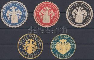 1930 Leipzig Város Tanácsa 5 db klf pecsétbélyeg