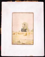 Olvashatatlan jelzéssel: Szénabála. Akvarell, papír, paszpartuban, 22×15 cm