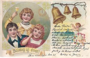 New Year, children, litho (EB)