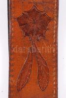 Vésett díszítésű, bronz csengő bőrszíjjal / 
Bronze bell with leather handle