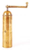 Original Pe De Dienes Mokka, régi réz úti kávédaráló hajtókarral /  Vintage brass travel coffee grinder, 20cm