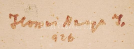 Ilosvai Varga István (1895-1978): Ádám és Éva. Vegyes technika, papír, jelzett, üvegezett keretben, ...