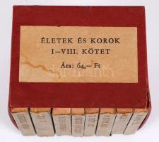 Életek és korok I-VIII. Budapest 1967. Akadémmia Kiadó. Eredeti tokjában