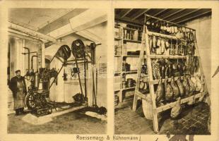 Budapest Roessemann&Kühnemann középüzemű jéggépek és hűtőberendezések gépgyár Károly király koronázása alkalmi bélyegzéssel (fa)