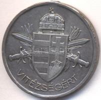 1939. "Magyar Kis Ezüst Vitézségi Érem" ezüstözött Br kitüntetés mellszalag nélkül T:2- (fül letört) Hungary 1939. "Small Medal for Bravery" silver-plated Br decoration without ribbon C:VF(broken ring)