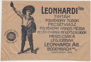 cca 1910 Leonhardi Tinták reklámboríték