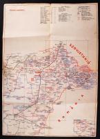 cca 1950 A MÁV debreceni vonalcsoportjának vasúti térképe, rajta a mozgópostákkal /  cca 1950 railroad map with the moving-posts 42x60 cm