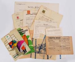 cca 1900-1950 12 db régi irat, okmány