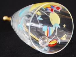 Festett Rosenthal üvegcsengő eredeti dobozában / 
Rosenthal glass bell in original package, 12cm