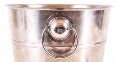 Fém pezsgőhűtő vödör, fém, m:21 cm, d:19 cm