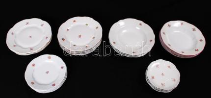 Háború előtti majdnem nagy Zsolnay porcelán készlet leveses, pecsenyés és süteményes tálak 8-8 db la...