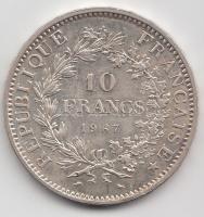 Franciaország 1967. 10Fr Ag Herkules csoport T:2 France 1967. 10 Francs Ag Hercules group C:XF