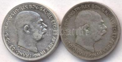 Ausztria 1912-13. 1K Ag "Ferenc József" (2x) T:2
Austria 1912-13. 1 Corona Ag "Franz ...