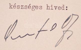 1941 Antal istván igazságügy miniszter saját kézzel aláírt levele