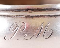 Ezüst (Ag) fűszertartó Dianás jelzéssel, P.M. monogrammal, és egy ugyancsak 800-as finomságú, Dianás...