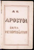 cca 1860 Petőfi Sándor: Az apostol c. verses költeményének kézzel lejegyzett változata dekoratív aranyozott egészvászon kötésben, jó állapotban