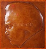 Murányi Gyula (1881-1920): Férfi portré. Bronz, jelzett, fára erősítve, 14×12 cm