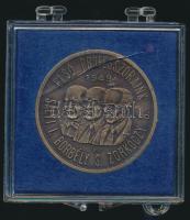 Bognár György (1944-) 1985. "250 éves a műszaki felsőoktatás Miskolc / Első professzoraink - Sályi I. - Borbély S. - Zorkóczy B." br emlékérem (42,5mm) plombált ÁPV tokban T:1(tok sérült)