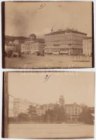 cca 1900 2db fotó Triesztből /  Photos from Trieste: Hotel de la Ville and promenade with city hall, 12,5x9,5cm