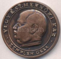 Konyorcsik János (1926-) 1982. Budapesti Műszaki Egyetem / Zemplén Géza - Vegyészmérnöki Kar" Br emlékérem (42,5mm) BME műbőrtokban T:1