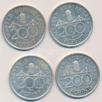 1992. 200Ft Ag "MNB" (4x) T:2