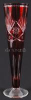 Rubin vörös üveg váza, többrétegű, csiszolt, hámozott, hibátlan, m:17 cm, d:10 cm / Crystal vase