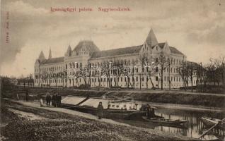 Nagybecskerek, Veliki Beckerek; Igazságügyi palota, uszály / Palace of Justice, barge