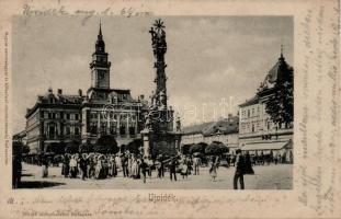 Újvidék, Novi Sad; Városháza, Szentháromság szobor,  / town hall, Trinity statue