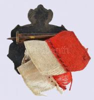 DN "Civitas fidelissima", Sopron város címerével ellátott jelvény piros-fehér szalaggal T:...