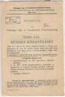 Meghívó a Délmagyar Ipar és Kereskedelmi Rt. XXXI. évi rendes közgyűlésére (Pécs, 1938.)