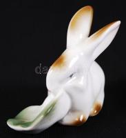 Zsolnay kézzel festett porcelán nyuszi, hibátlan, jelzett / Zsolnay chinaware figure 7 cm