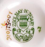 Kézzel festett Zsolnay mini váza, jelzett, hibátlan / Hand painted Zsolnay vase m:8 cm