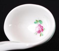 Cca 1900 porcelán mustáros kanál, kézzel festett, jelzés nélküli, h:13 cm