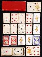 cca 1930 Piatnik mini francia kártya, dobozban /  Piatnik play cards