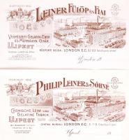 cca 1940 3 db Fejléces levélpapír, 2 kitöltetlen (Szilágyi és Diskant, Leiner Fülöp és fiai)