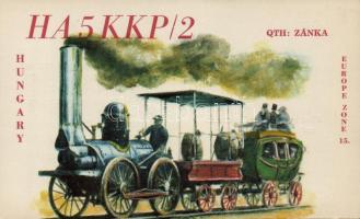16 db modern, használatlan, jó állapotú, gőzmozdony motívumú képeslap, a Közlekedési Múzeum sorozata, pinx. Kondor Lajos / 16 modern, unused, good quality postcards about steam locomotives, pinx. Lajos Kondor