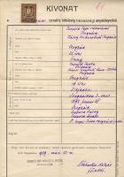 Kivonat a szekszárdi izraelita hitközség házassági anyakönyvéből