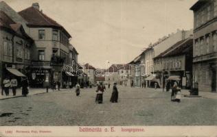 Litomerice, Leitmeritz; Langegasse / street, J. Perliks bookshop (fl)