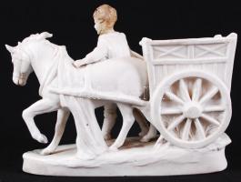 Hazafelé. Kézzel festett, apró hajszálrepedésekkel, jelzett, h:24 cm, m:19 cm