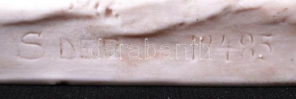 Hazafelé. Kézzel festett, apró hajszálrepedésekkel, jelzett, h:24 cm, m:19 cm