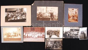 1910-1940 Iskolában. 9db felvétel klf méretben /  In the school, 9 vintage photos
