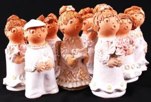 Antalfiné Szente Katalin (keramikus): Figurális nagy tétel. Mázas kerámia, jelzett, hibátlan, összes...