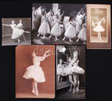 1920-1960 Balett-táncosok. 5db fotó /  Ballet dancers, 12x13-18x24cm