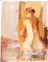 Nagy Imre: Hát akt. Olaj, farost, jelzett, 90×70 cm