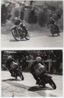 cca 1960 2db felvétel motorversenyről /  Motorbike race, 2 vintage photos, 9x12cm
