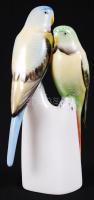 Hollóházi papagáj pár, jelzett, kézzel festett, hibátlan, m:17 cm