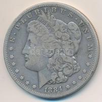 Amerikai Egyesült Államok 1884S 1$ Ag Morgan T:3 USA 1884S Morgan Dollar Ag C:F