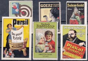 6 db német reklámbélyeg az 1910-es évekből