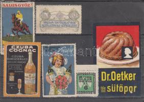 6 db magyar élelmiszer ipari reklámbélyeg / levélzáró